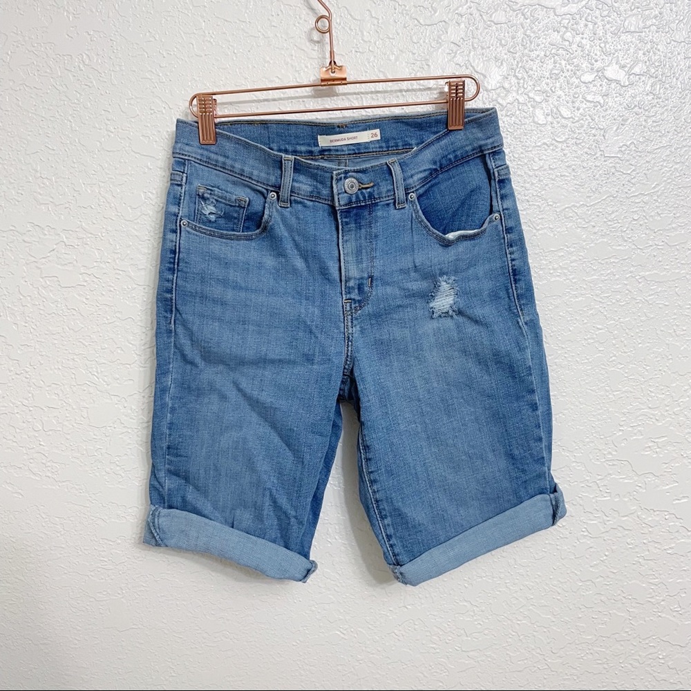 Levi’s lightly distressed Bermuda shorts